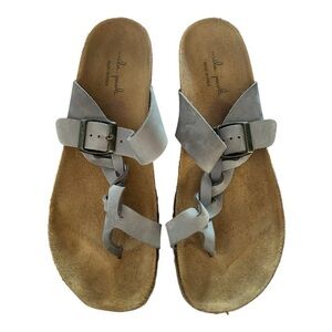 Mila Paoli Italy Braided Gray Birkenstock Style Sandals Women's Size 9.5 Shoes